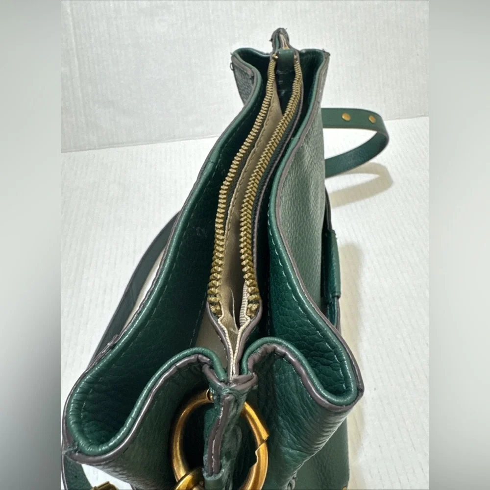 American Leather & Co Green Crossbody Bag Genuine Leather Excellent Condition - Picture 12 of 15